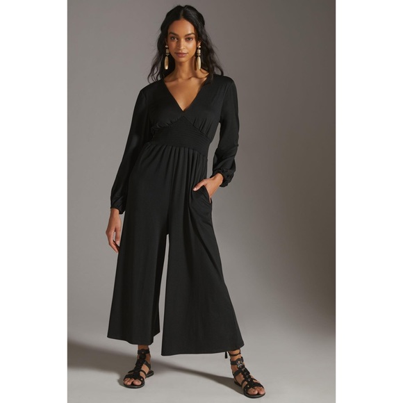 Anthropologie Pants - HUTCH Anthropologie Black Wide-Leg V-Neck Jumpsuit